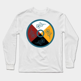 Medicine Wheel Floral WAWEZHI CANADA Long Sleeve T-Shirt